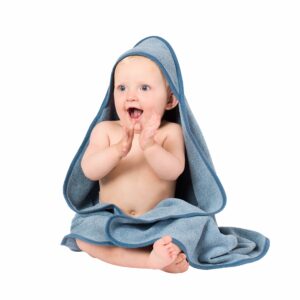 Blaa babyhaandklaede